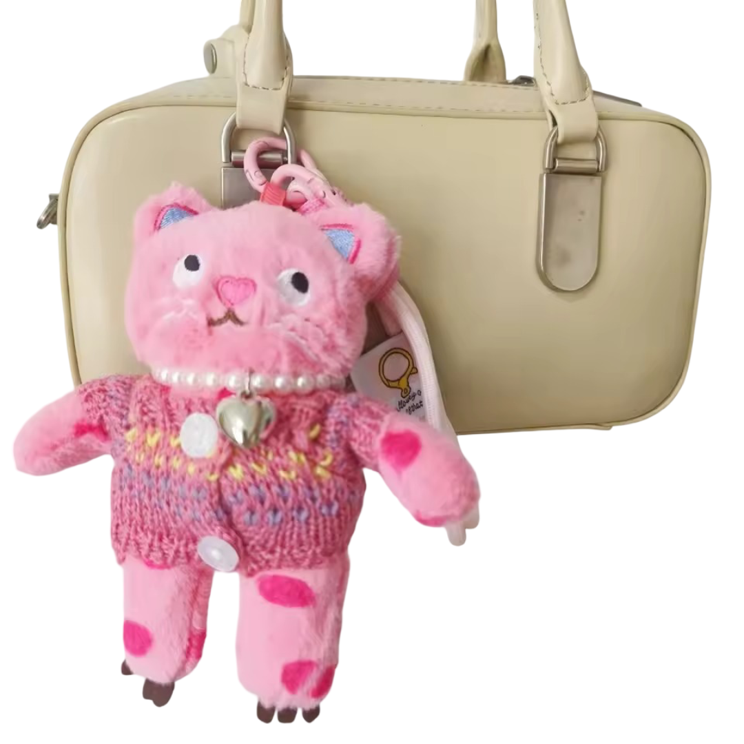 15cm Cartoon Cat Dress Up Kawaii Plush Toy Keychain