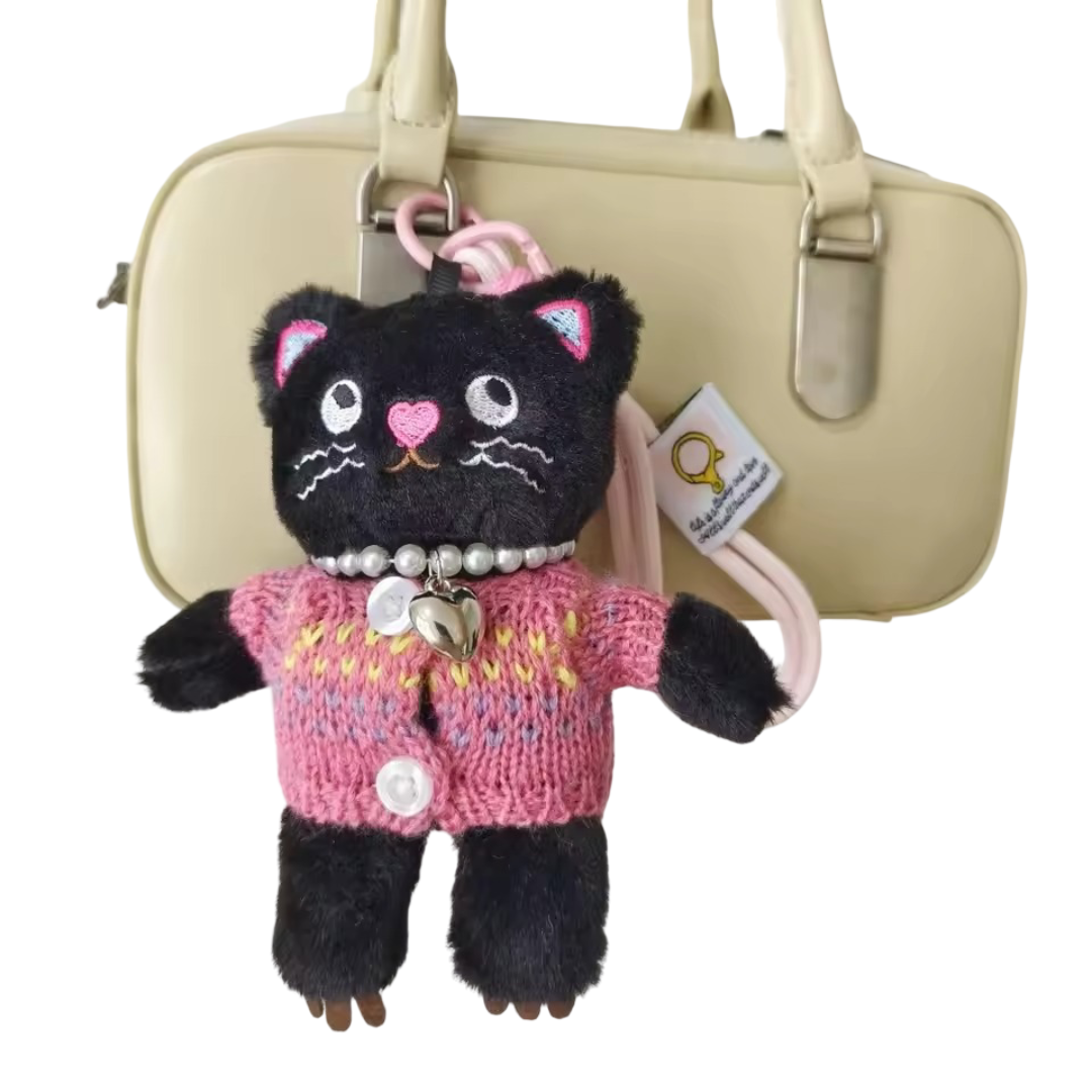 Cartoon Cat Dress Up Kawaii Plush Toy Keychain