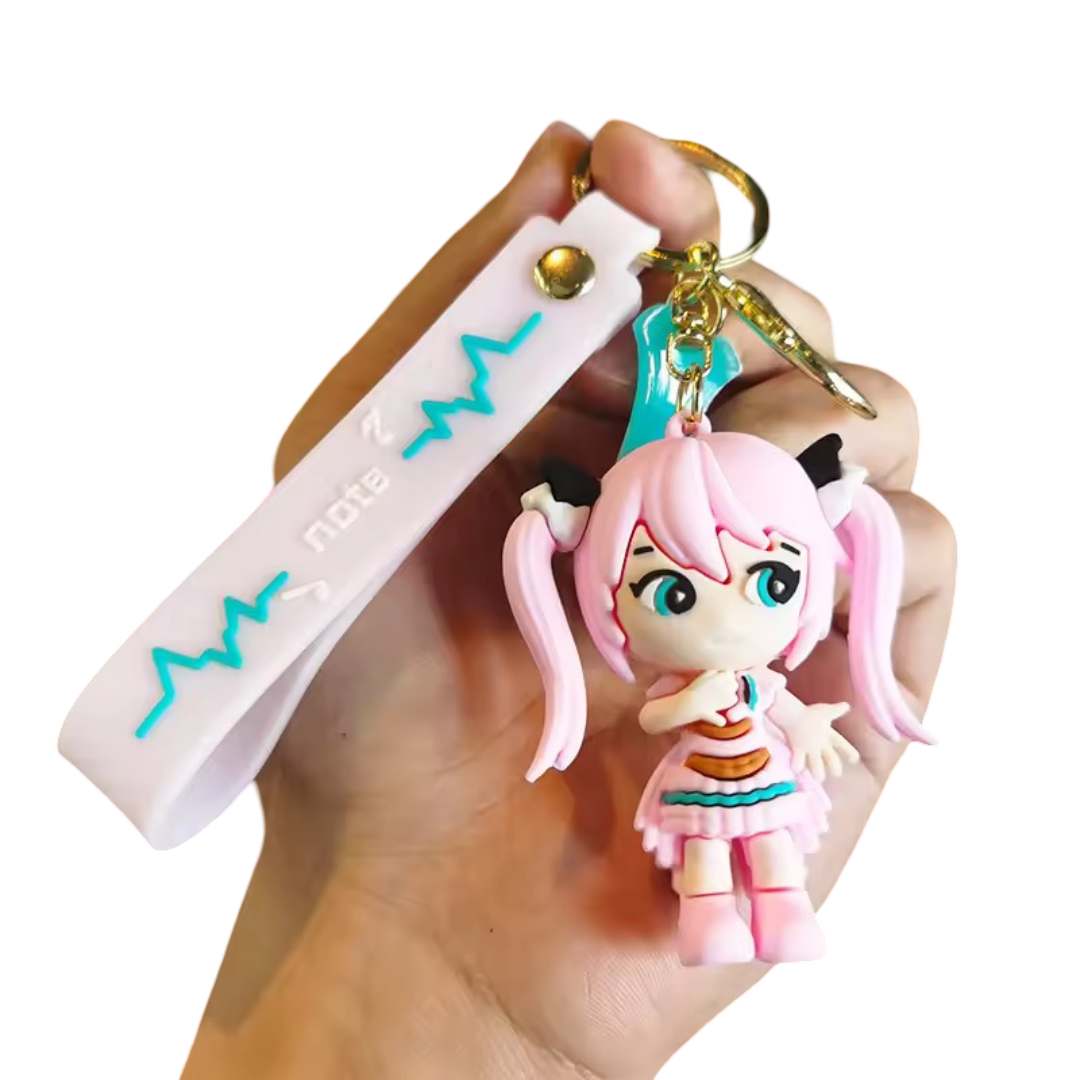 Cartoon Kawaii Hatsune Miku PVC Keychain