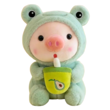 Animal Frog Kawaii Bubble Tea Pig Plush Toy Animal Frog Kawaii Bubble Tea Pig Plush Toy