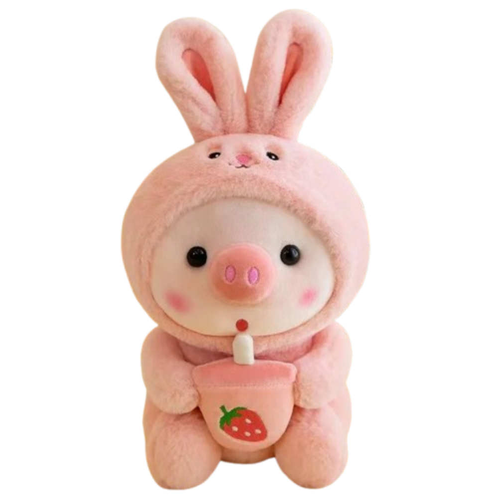 Kawaii Bubble Tea Pig Plush Toy