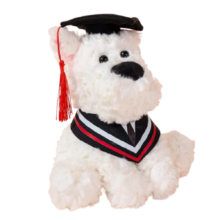 Kawaii Animal White Terrier Graduation Plush Stuffed Toy Kawaii Animal White Terrier Graduation Plush Stuffed Toy