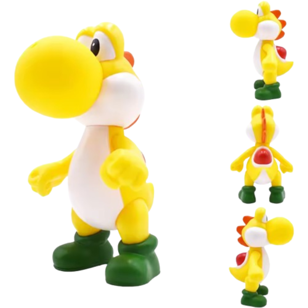 Cartoon Kawaii Super Mario Bros Yellow Yoshi Action Figure Toy 