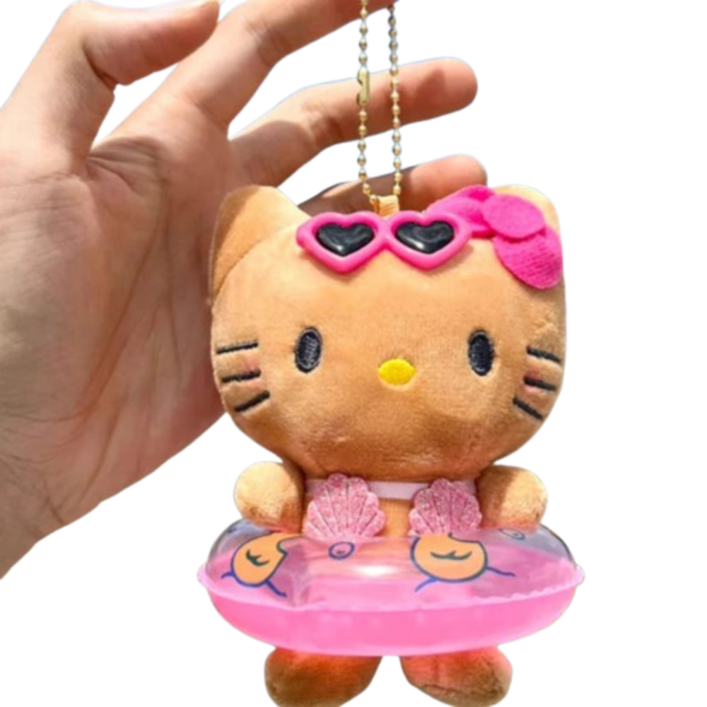 Kawaii Cartoon Hello Kitty Plush Keychain
