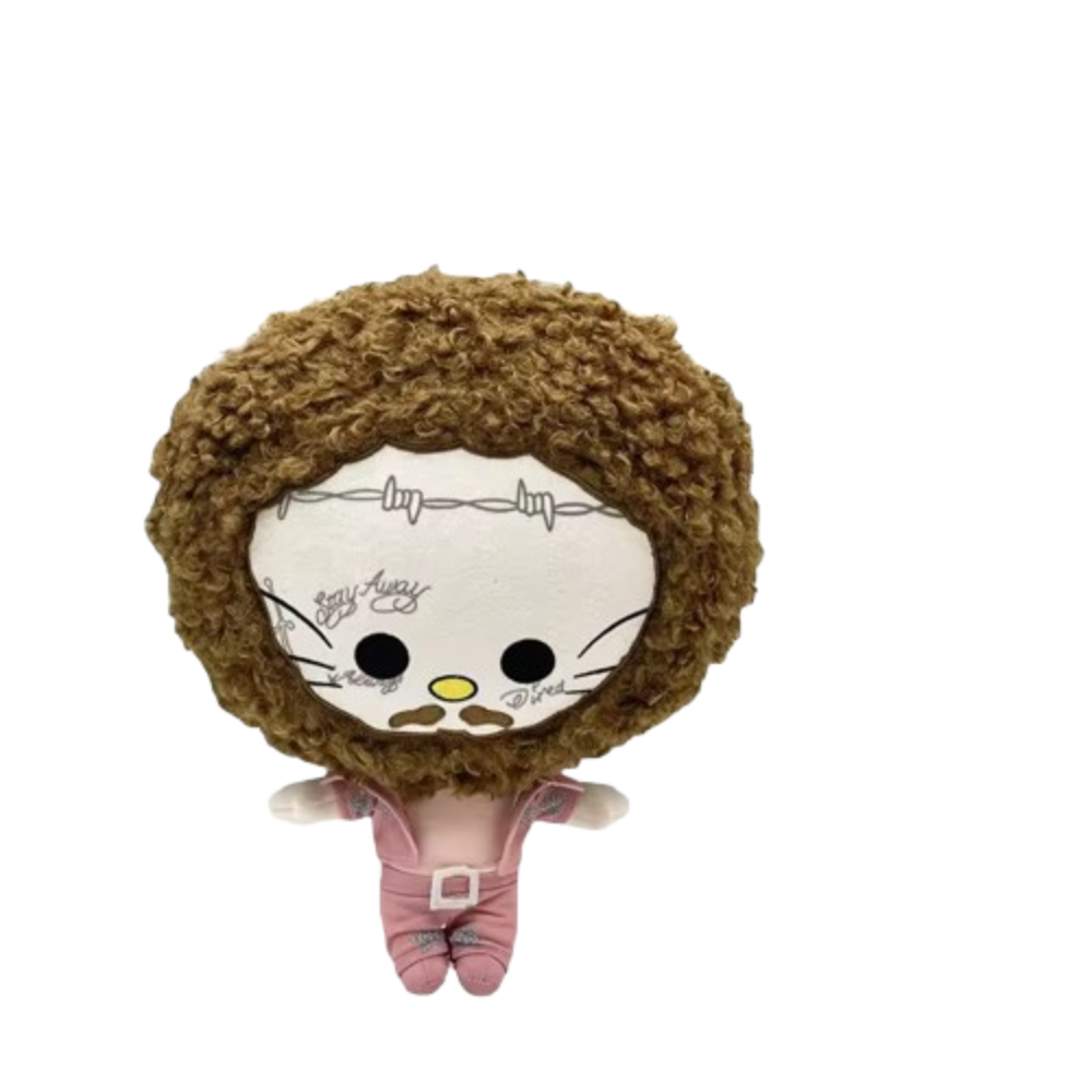 Kawaii Cartoon Hello Kitty Post Malone Plush Toy 