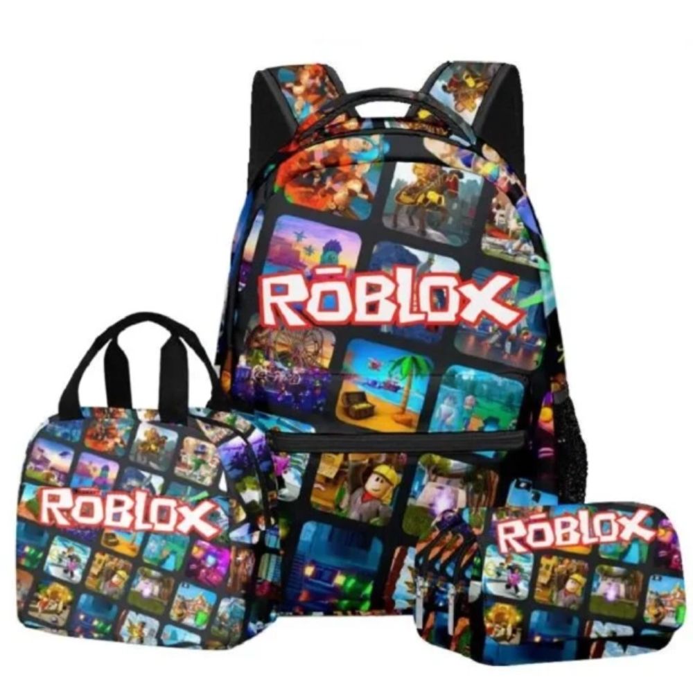 3Pcs/Set Kawaii Roblox Character School Bag
