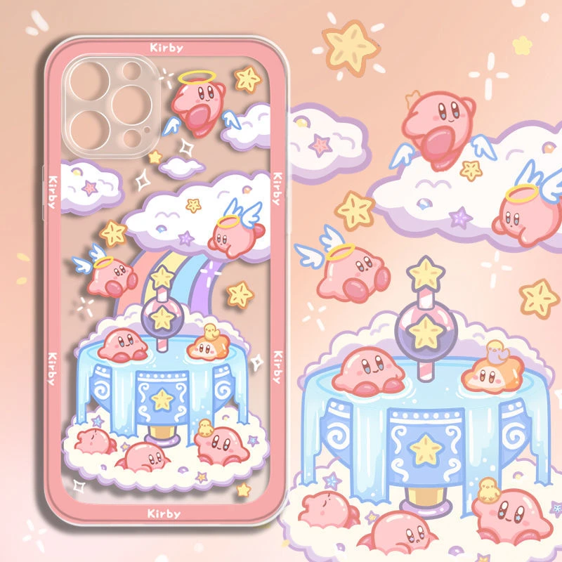 Rainbow Star Kirby Apple Kawaii Phone Case