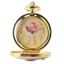 Anime Sakura Rhinestone Stars Moon Kawaii Quartz Pocket Watch Anime Sakura Rhinestone Stars Moon Kawaii Quartz Pocket Watch