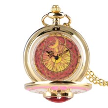 Anime Sakura Rhinestone Stars Moon Kawaii Quartz Pocket Watch Anime Sakura Rhinestone Stars Moon Kawaii Quartz Pocket Watch