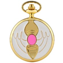 Anime Cardcaptor Sakura Heart Shaped Gem Kawai Quartz Pocket Watch Anime Cardcaptor Sakura Heart Shaped Gem Kawai Quartz Pocket Watch