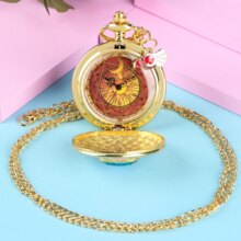 Anime Cardcaptor Sakura Heart Shaped Gem Kawai Quartz Pocket Watch Anime Cardcaptor Sakura Heart Shaped Gem Kawai Quartz Pocket Watch