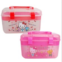 Hello Kitty Medical Storage Box Desktop Portable Plastic Cosmetic Case Multi Layer Makeup Case Hello Kitty Medical Storage Box Desktop Portable Plastic Cosmetic Case Multi Layer Makeup Case