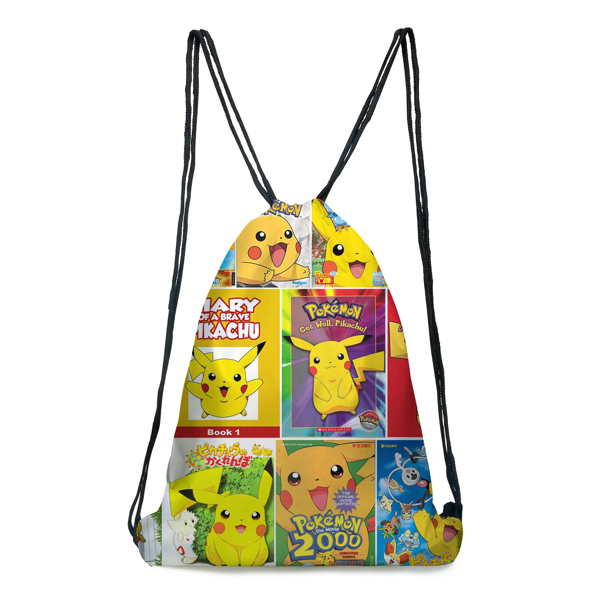 Cartoon Pokemon Pikachu Printed Drawstring Kawaii Bag