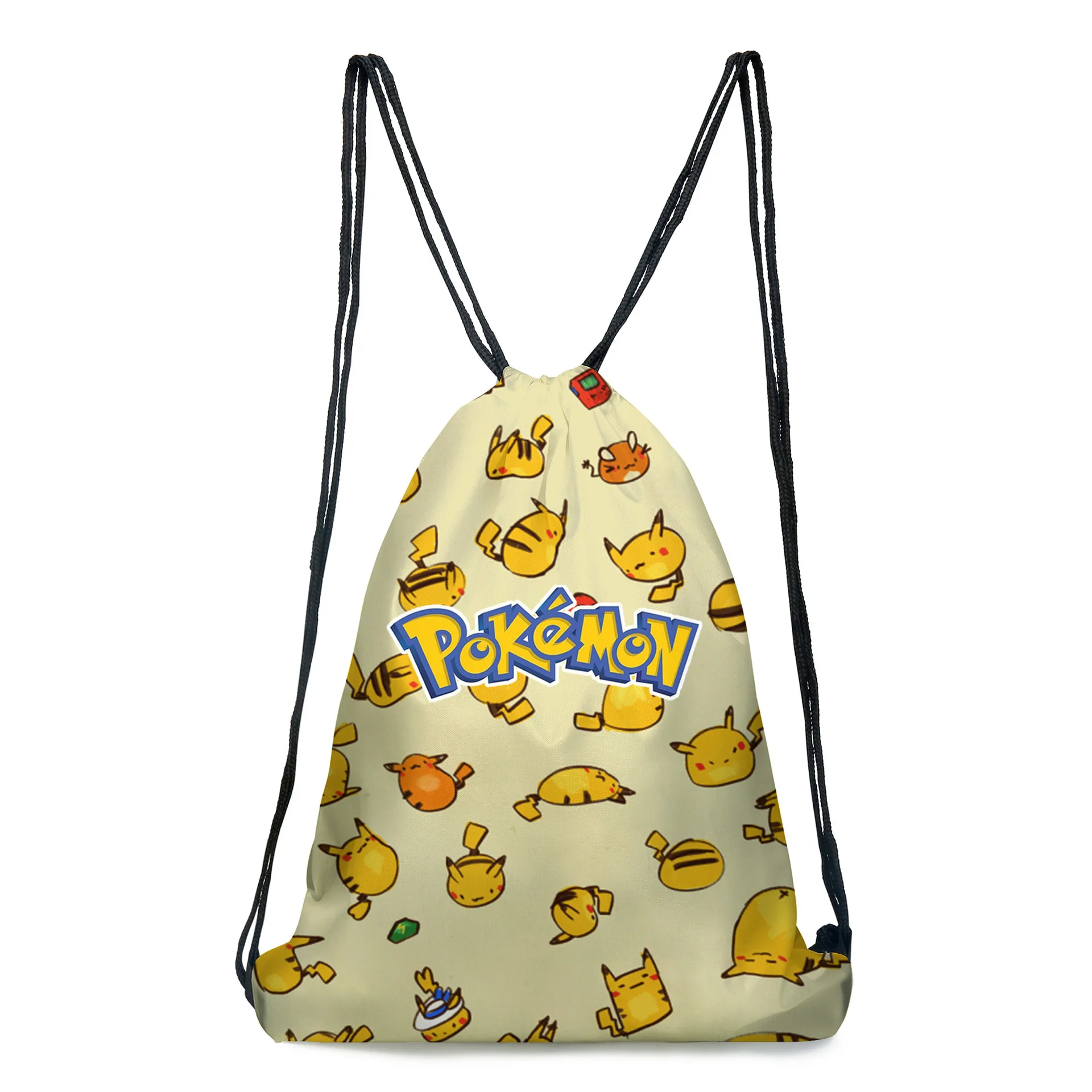 Cartoon Pokemon Pikachu Printed Drawstring Kawaii Bag