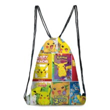 Cartoon Pokemon Pikachu Printed Drawstring Kawaii Bag Cartoon Pokemon Pikachu Printed Drawstring Kawaii Bag