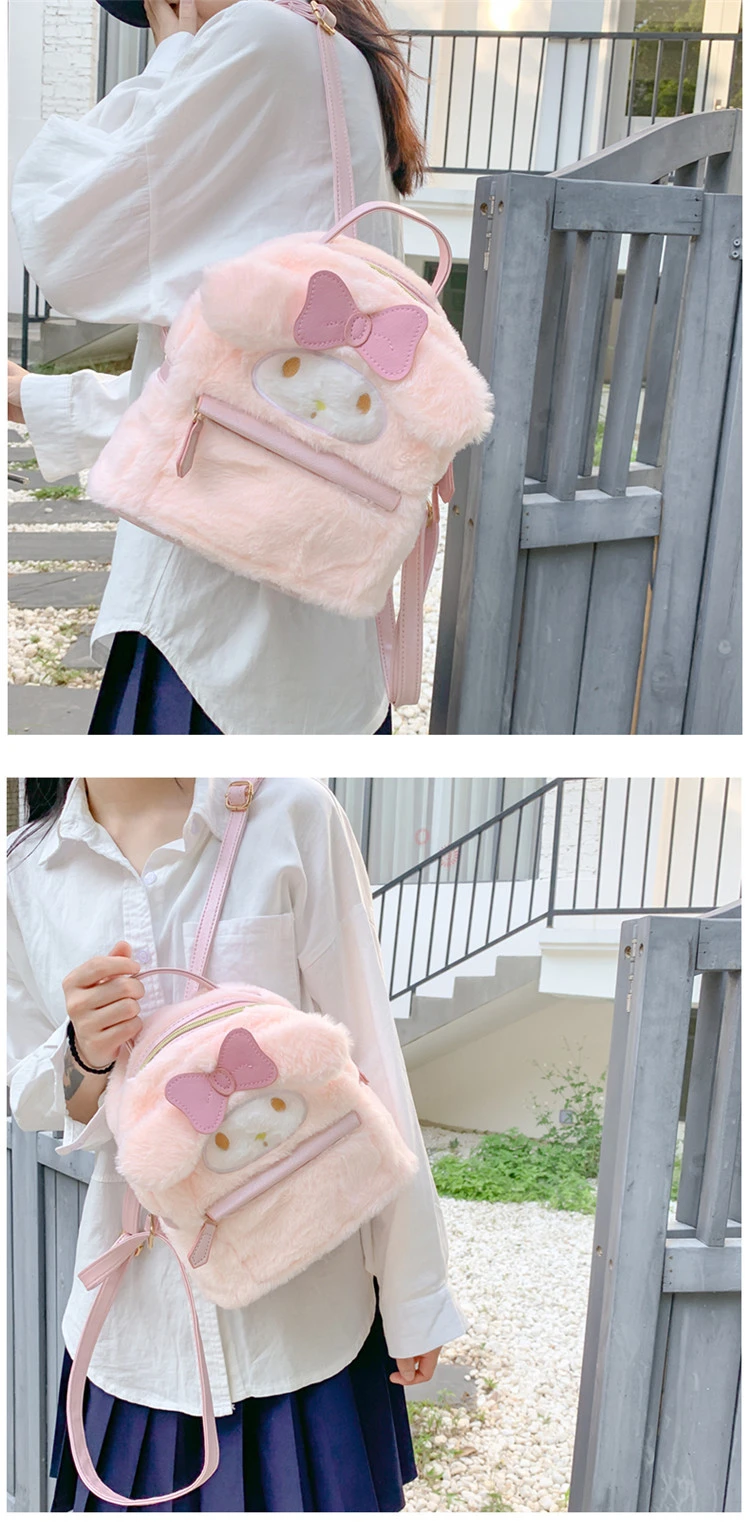 Anime Cinnamoroll Sanrio Kawaii Plush Backpack And Handbag