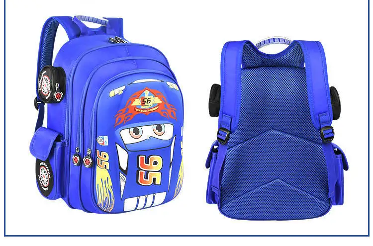 Anime Lightning McQueen 3D Car Kawaii School Bags