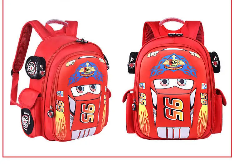 Anime Lightning McQueen 3D Car Kawaii School Bags