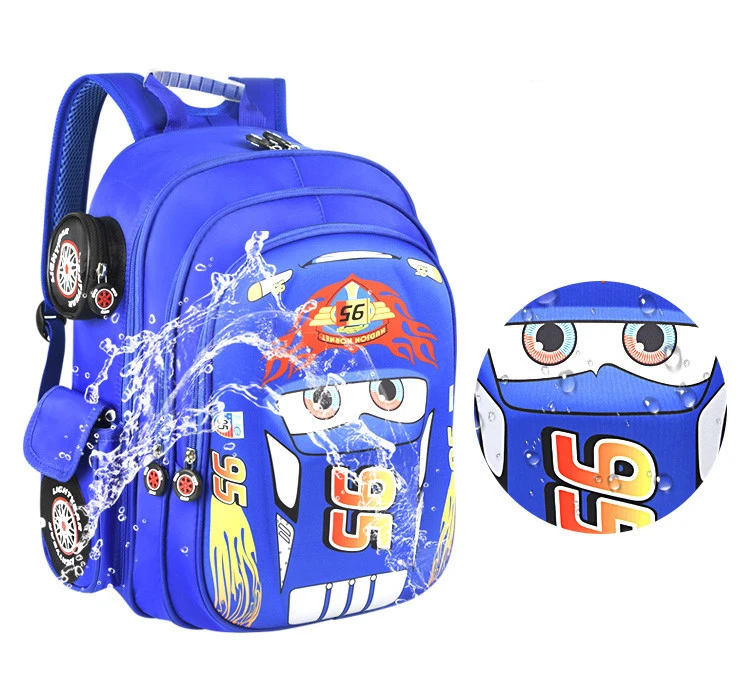 Anime Lightning McQueen 3D Car Kawaii School Bags