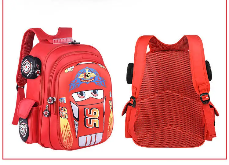 Anime Lightning McQueen 3D Car Kawaii School Bags