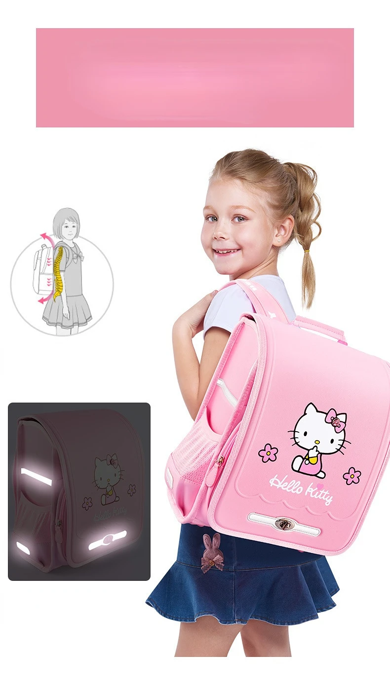 Hello Kitty Pink Schoolbag Ultra-light & Large-Capacity Backpack