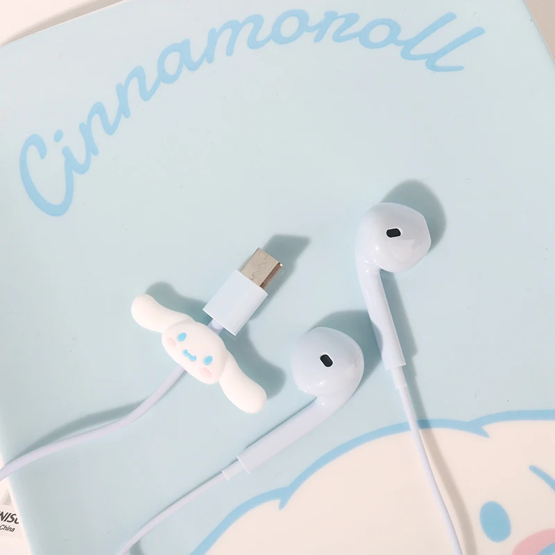 Cinnamoroll Half In Ear Earphones With Kawaii Mobile Phone Remote Earplugs