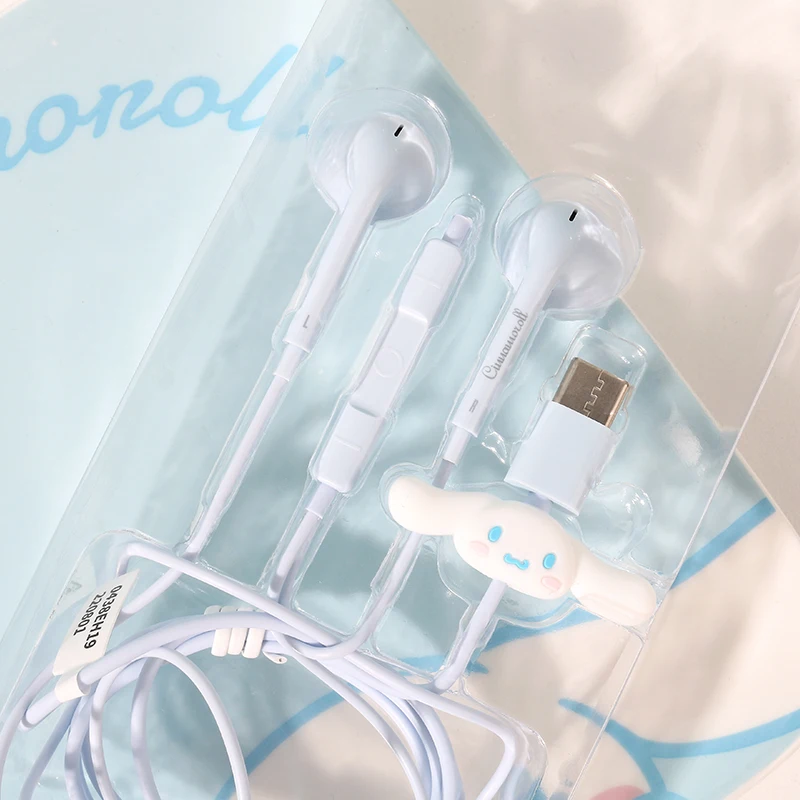 Cinnamoroll Half In Ear Earphones With Kawaii Mobile Phone Remote Earplugs