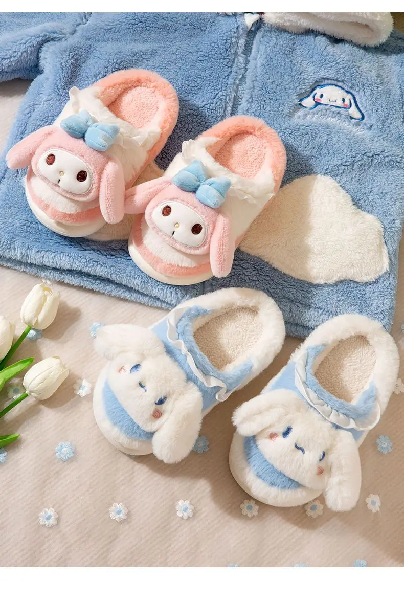 Cinnamoroll Fleece-Lined Thermal Kawaii Cotton Slippers
