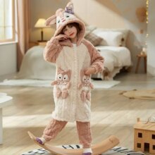 Anime Melody Kuromi Cinnamoroll Kawaii Plush Flannel Children Pajamas Anime Melody Kuromi Cinnamoroll Kawaii Plush Flannel Children Pajamas