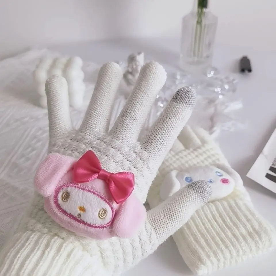 My Melody Cinnamoroll Kuromi Kawaii Plush Touchscreen Gloves My Melody Cinnamoroll Kuromi Kawaii Plush Touchscreen Gloves
