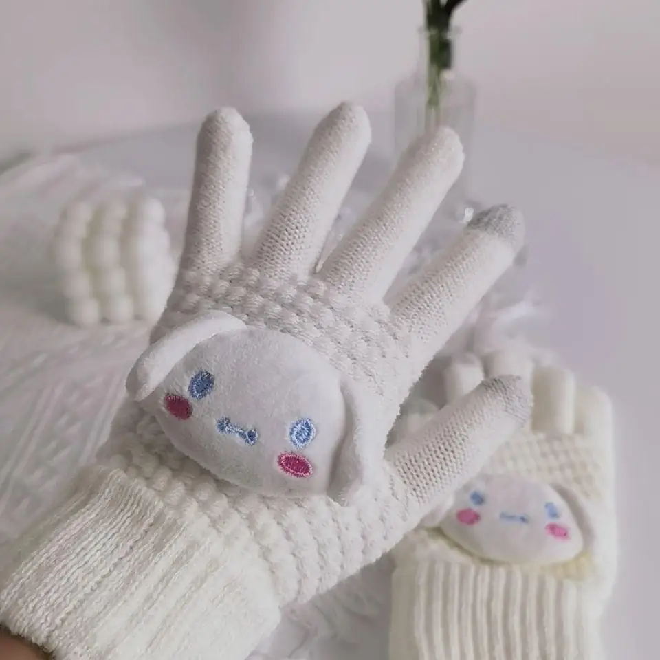 My Melody Cinnamoroll Kuromi Kawaii Plush Touchscreen Gloves My Melody Cinnamoroll Kuromi Kawaii Plush Touchscreen Gloves
