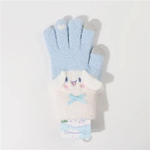 My Melody Cinnamoroll Kuromi Kawaii Plush Touchscreen Gloves My Melody Cinnamoroll Kuromi Kawaii Plush Touchscreen Gloves