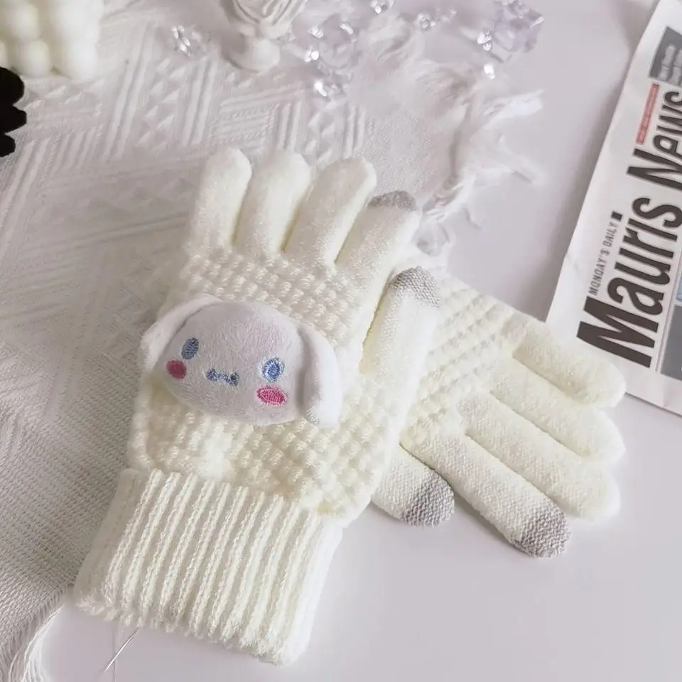 My Melody Cinnamoroll Kuromi Kawaii Plush Touchscreen Gloves My Melody Cinnamoroll Kuromi Kawaii Plush Touchscreen Gloves