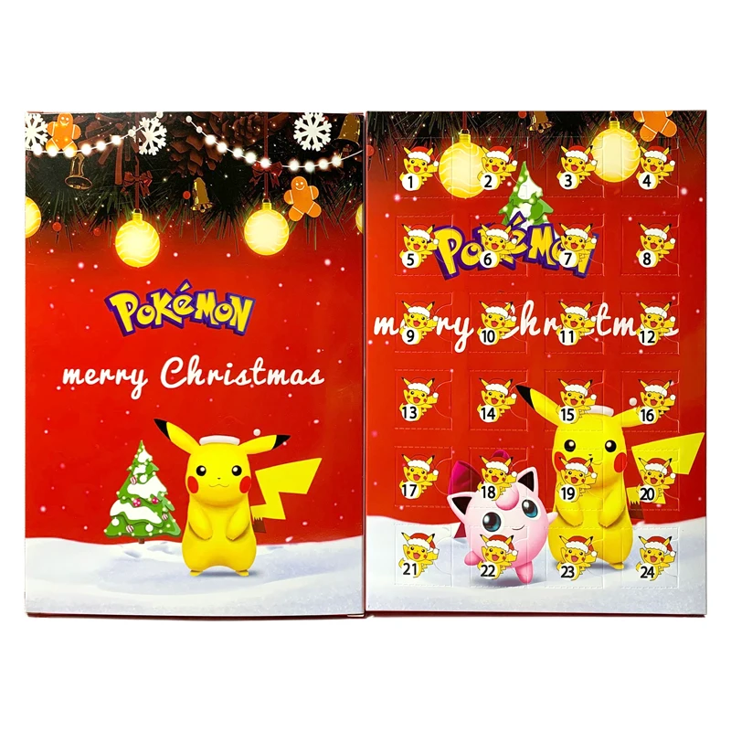 Pokemon Christmas 24 PCS Kawaii Advent Calendar Box With Toy Pokemon Christmas 24 PCS Kawaii Advent Calendar Box With Toy