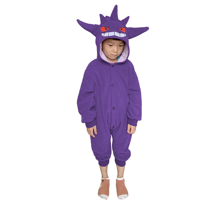 Gengar Pokemon Kigurumi Onesie Cosplay Costume Pajama For Kids