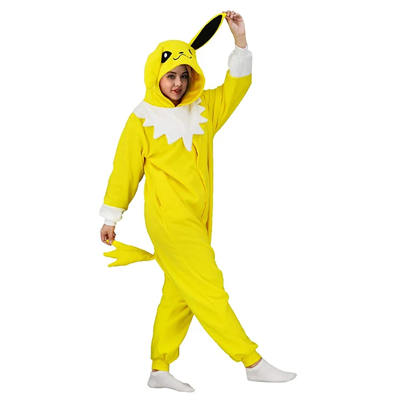 Jolteon Pokemon Kigurumi Onesie Cosplay Costume Pajama For Adults