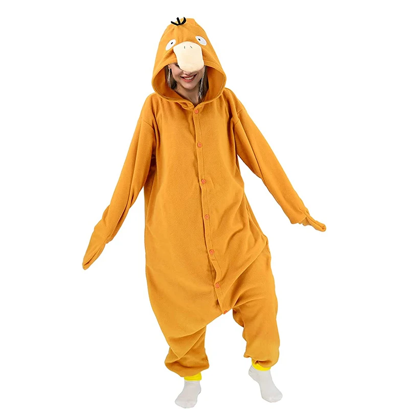 Psyduck Pokemon Onesie Kigurumi Cosplay Costume Pajama For Adults