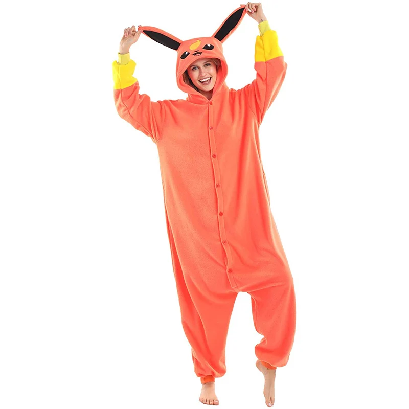 Flareon Pokemon Onesie Kigurumi Cosplay Costume For Adults