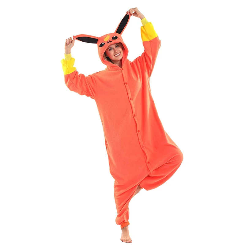 Flareon Pokemon Onesie Kigurumi Cosplay Costume For Adults