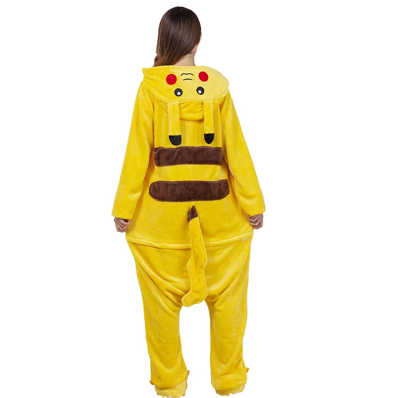 Pikachu Pokemon Zipper Onesie Kigurumi Cosplay Costume Pajama For Adults