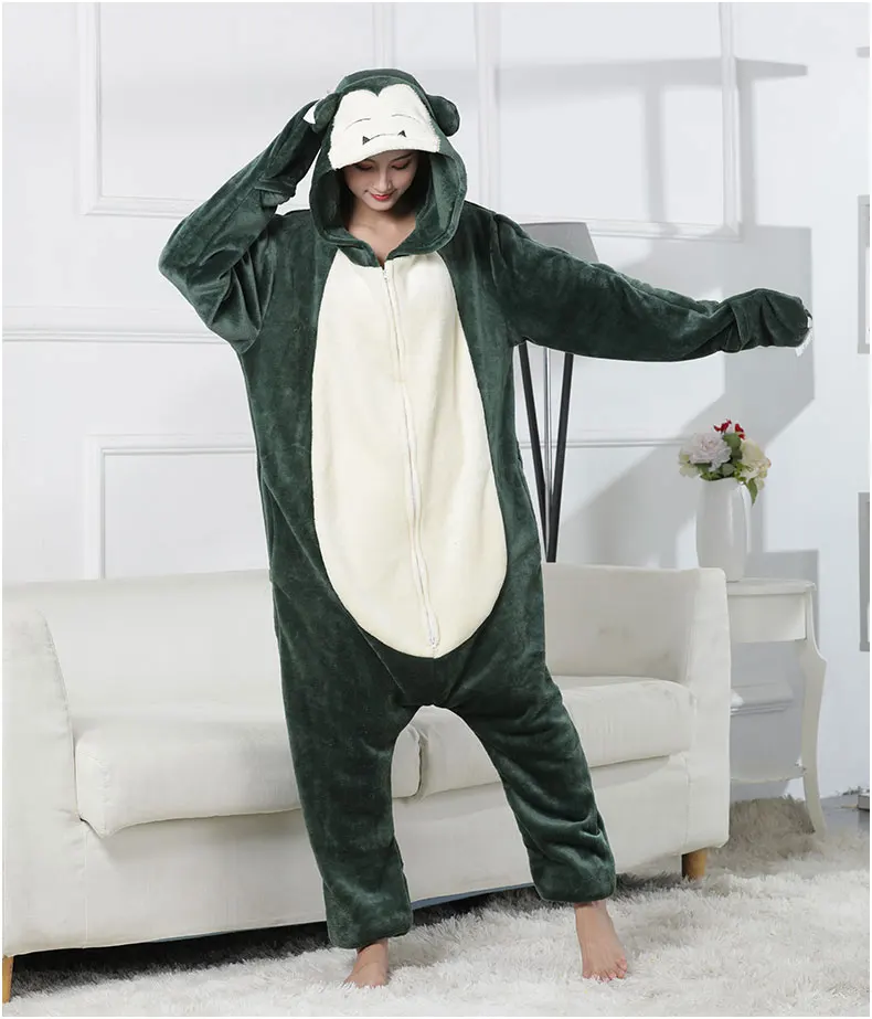 Snorlax Adult Pokemon Onesie Kigurumi Pajama With Slippers Shoes