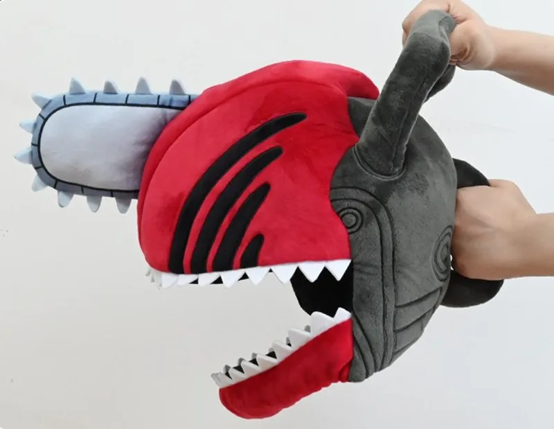 Anime Chainsaw Man Plush Pochita Denji Kawaii Cosplay Headgear Helmet