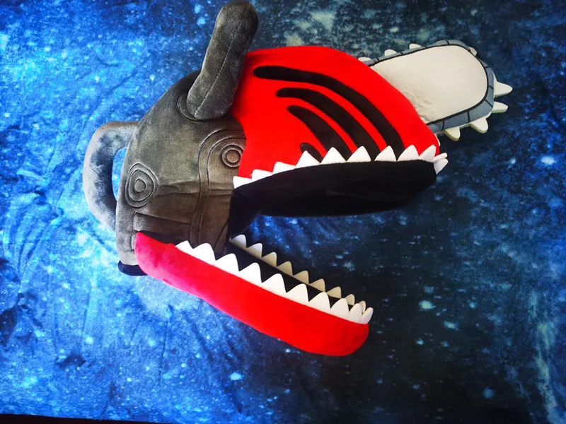 Anime Chainsaw Man Plush Pochita Denji Kawaii Cosplay Headgear Helmet
