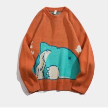 Kawaii Pokemon Long Sleeve Pikachu Psyduck Gengar Snorlax Sweater Kawaii Pokemon Long Sleeve Pikachu Psyduck Gengar Snorlax Sweater