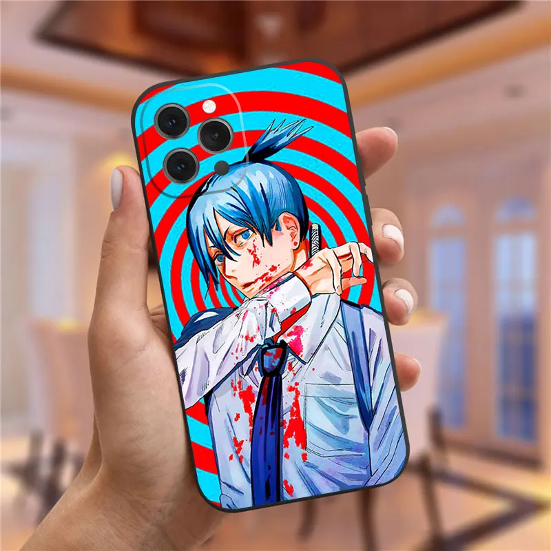 Japanese Anime Chainsaw Man Phone Case For iPhone 14 Pro Max XR XS Max