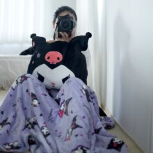 Anime Kuromi Kawaii Soft Stuffed Plush Pillow With Blanket Anime Kuromi Kawaii Soft Stuffed Plush Pillow With Blanket