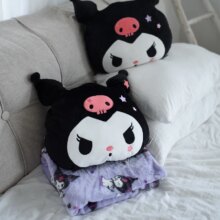 Anime Kuromi Kawaii Soft Stuffed Plush Pillow With Blanket Anime Kuromi Kawaii Soft Stuffed Plush Pillow With Blanket