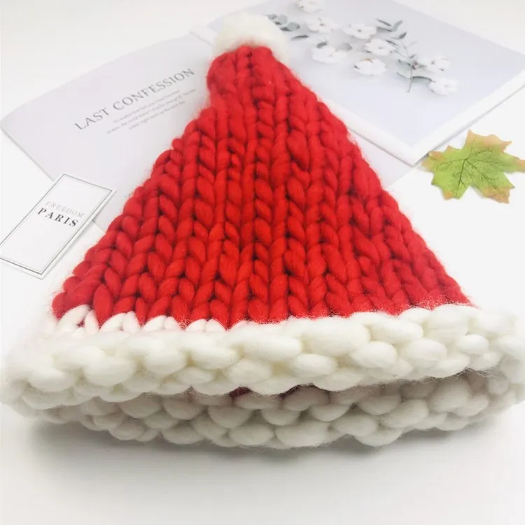 Women's Wool Knitted Thick Thread Christmas Kawaii Hat