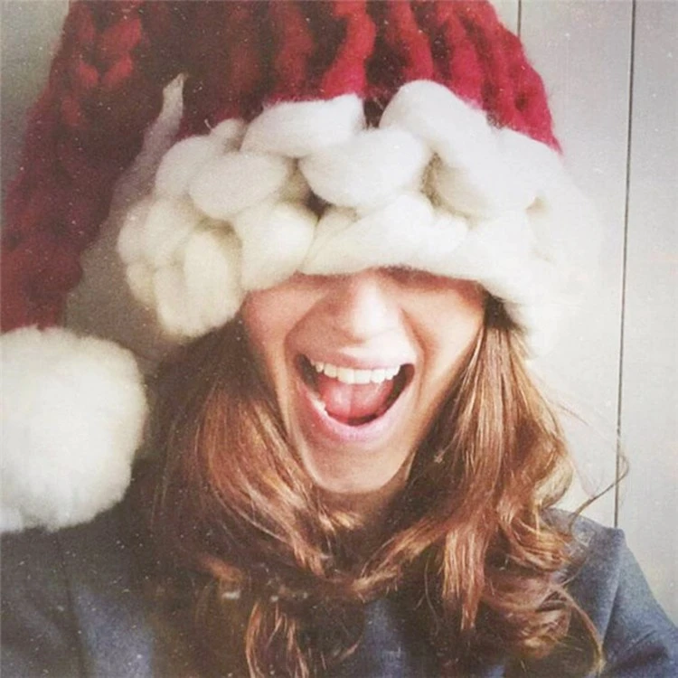 Women's Wool Knitted Thick Thread Christmas Kawaii Hat