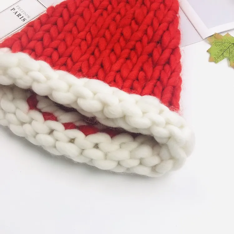 Women's Wool Knitted Thick Thread Christmas Kawaii Hat
